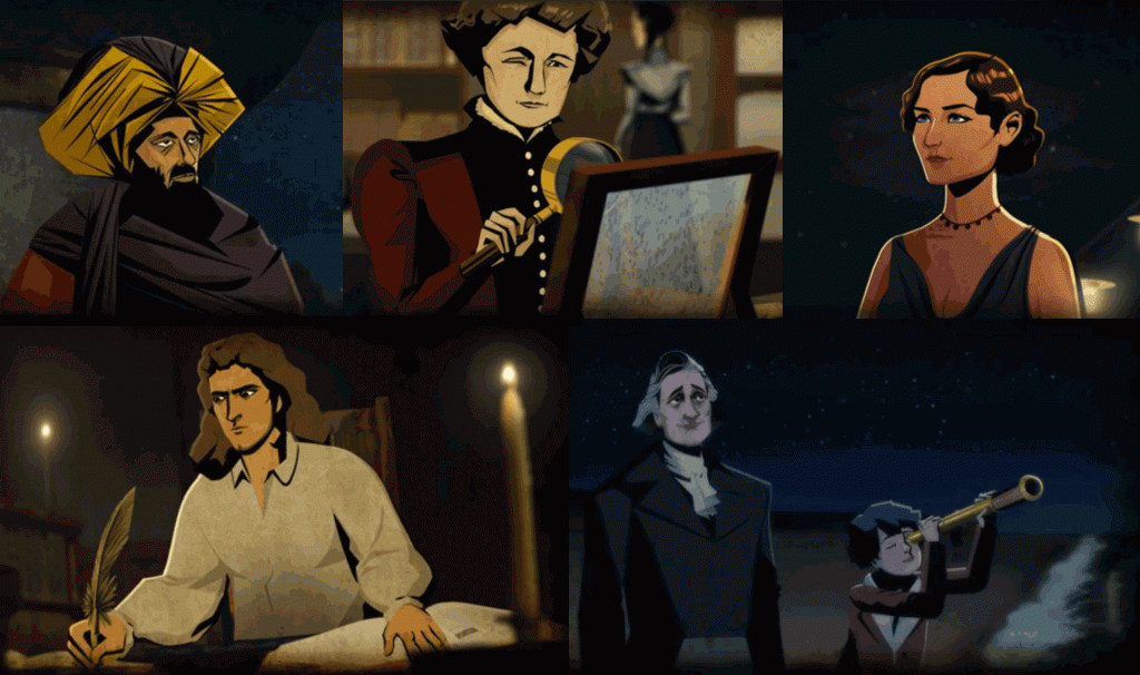 Historical figures briefly previewed in the first episode of Cosmos - can you name them all?